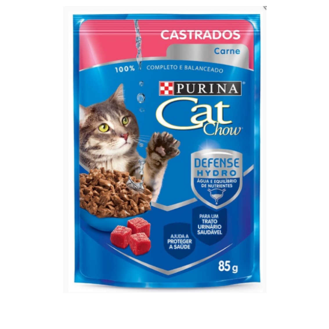 CAT CHOW SCH CASTRADO CARNE/MOLHO 85G