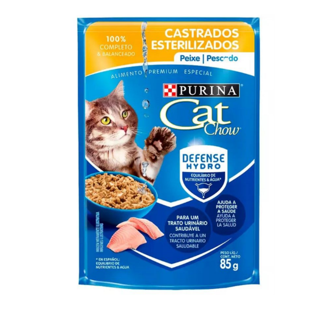 CAT CHOW SCH CASTRADO PEIXE/MOLHO 85G