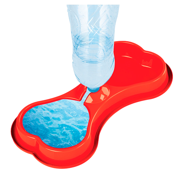 COMEDOURO DUPLO OSSO VERMELHO 400G