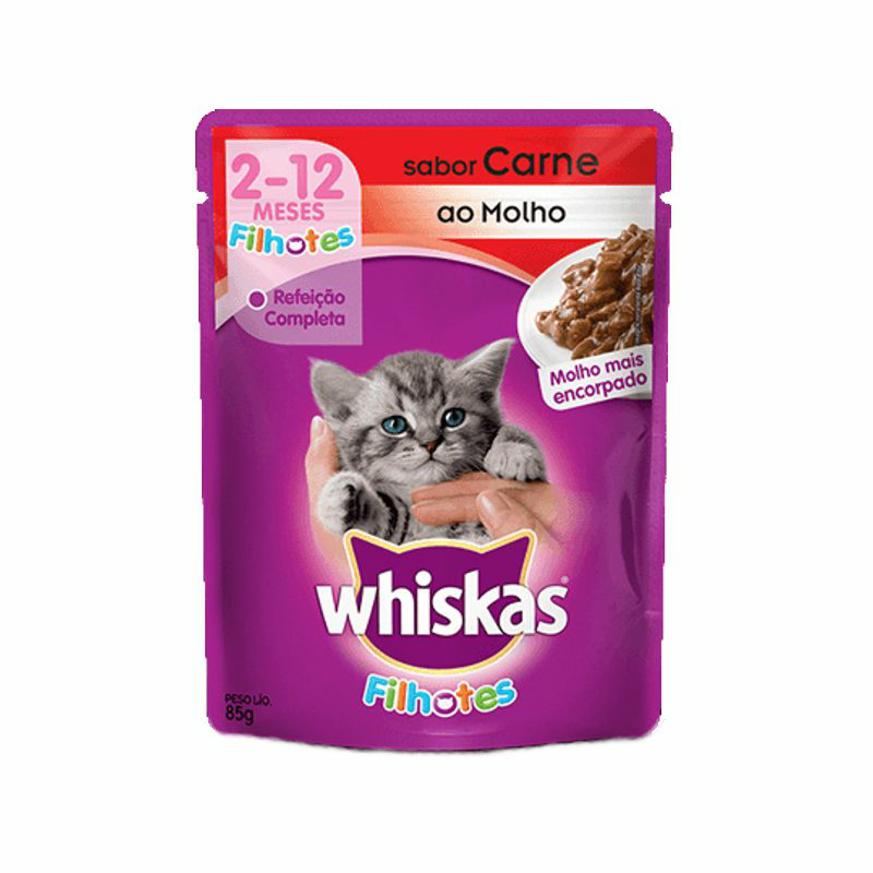 WHISKAS SCH FILHOTE CARNE/MOLHO 85G