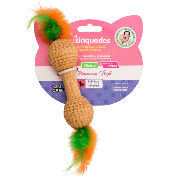 BRINQ. GATO PAPELAO COM PENA 15CM