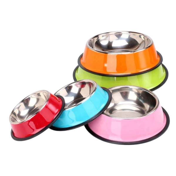 COMEDOURO ACO INOX ANTIDERRAP COLORIDO G