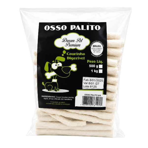PALITO DREAM PET P/CAO 08MM 1KG