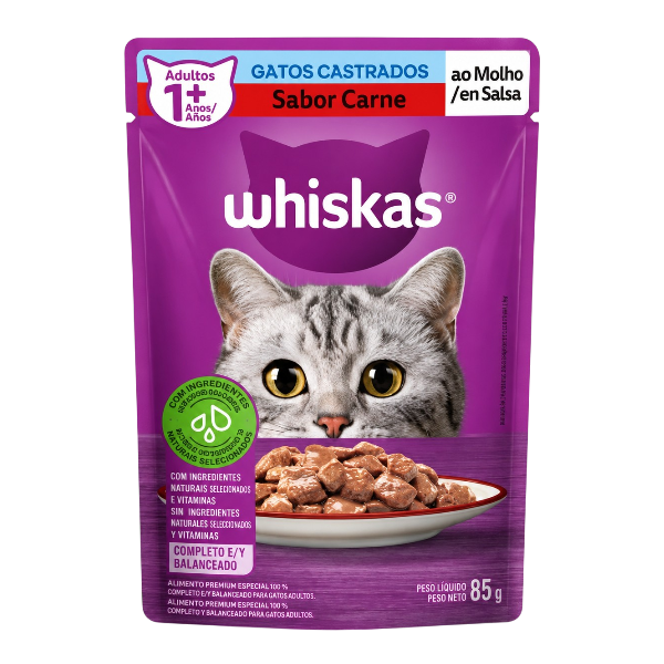 RC WHISKAS 900G ADULTO CASTRADO CARNE