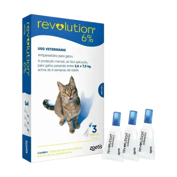 REVOLUTION 6% AZUL 2,6 A 7,5KG 3X0,75ML