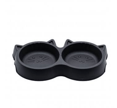 COMEDOURO DUPLO FACE CAT PRETO 500ML