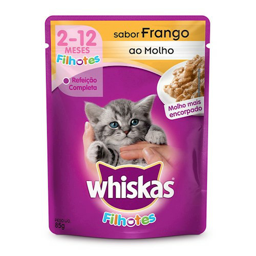 WHISKAS SCH FILHOTE FRANGO/MOLHO 85G