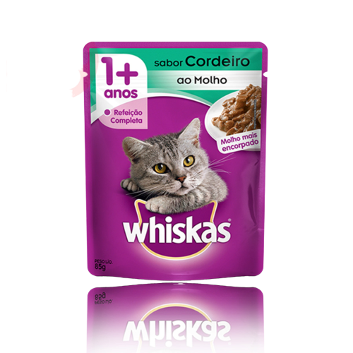 WHISKAS SCH ADT CORDEIRO/MOLHO 85G