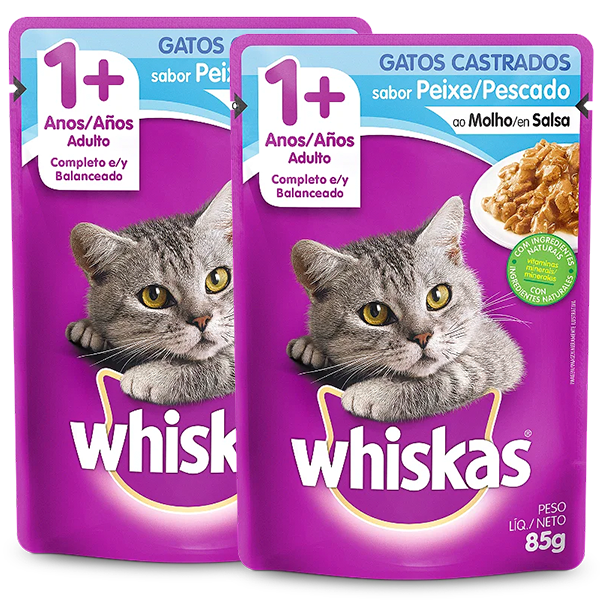 WHISKAS SCH ADT CASTRADO PEIXE 85G