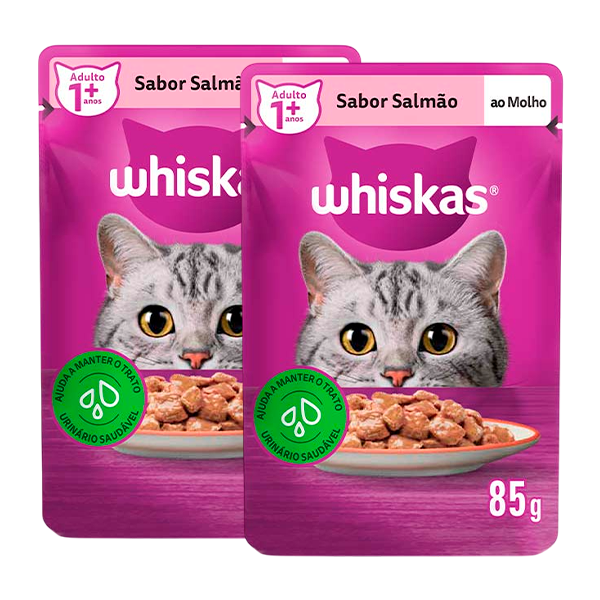 WHISKAS SCH ADT SALMAO/MOLHO 85G